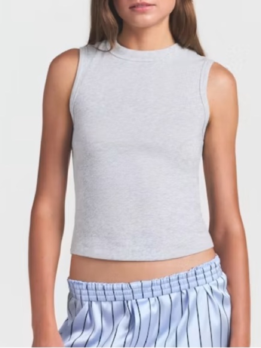 SKIMS Sleeveless Crewneck Tank Top - Light Gray